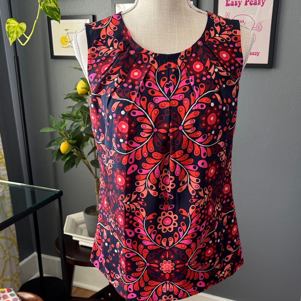 Merona Pink and Red Floral Women's Blouse